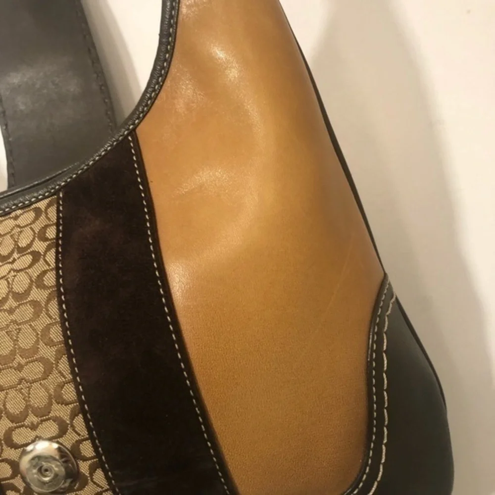 Coach vintage y2k f11344 brown tan multi textured soho hamptons hobo bag - Picture 7 of 15